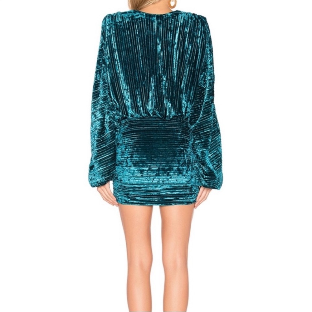NBD Illusion Mini Dress in Teal from Revolve - Picture 2 of 3